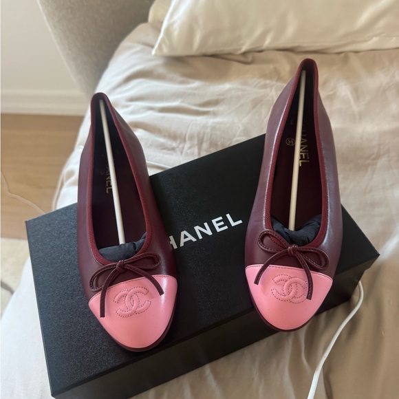 CHANEL Shoes - CHANEL Women's Burgundy and Pink Loafers